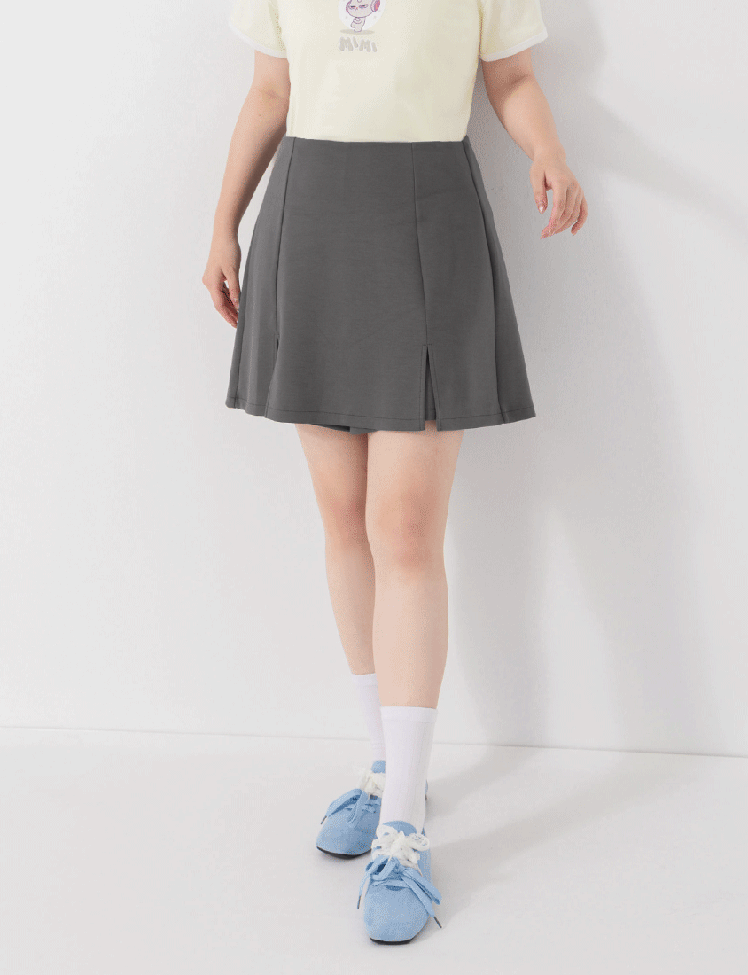 Cloud Cotton A-line Slit Plus Size Skort