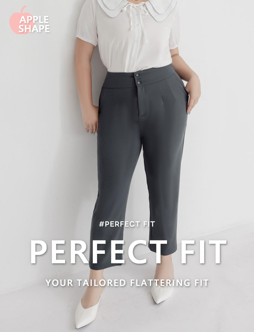 MISS. Apple-Shaped Body Friendly High Waist Plus Size Trousers