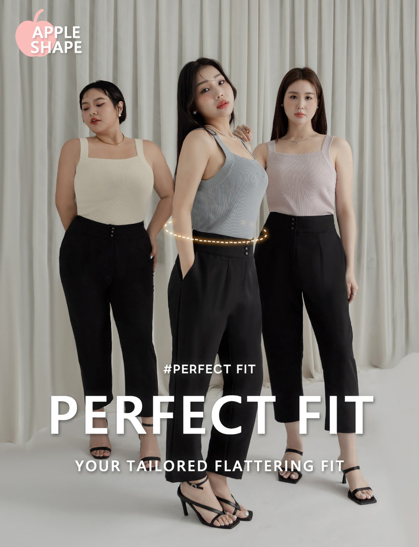 MISS. Apple-Shaped Body Friendly High Waist Plus Size Trousers
