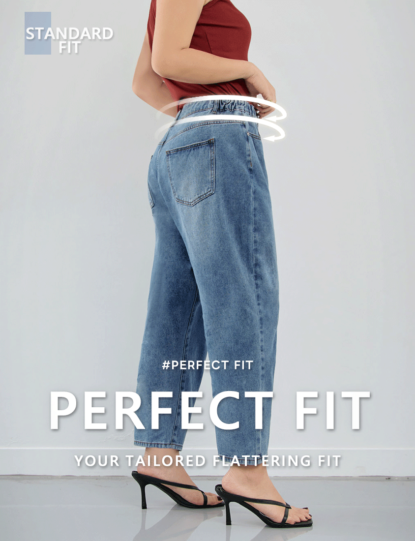 Standard Perfect Fit Plus Size Boyfriend Jeans