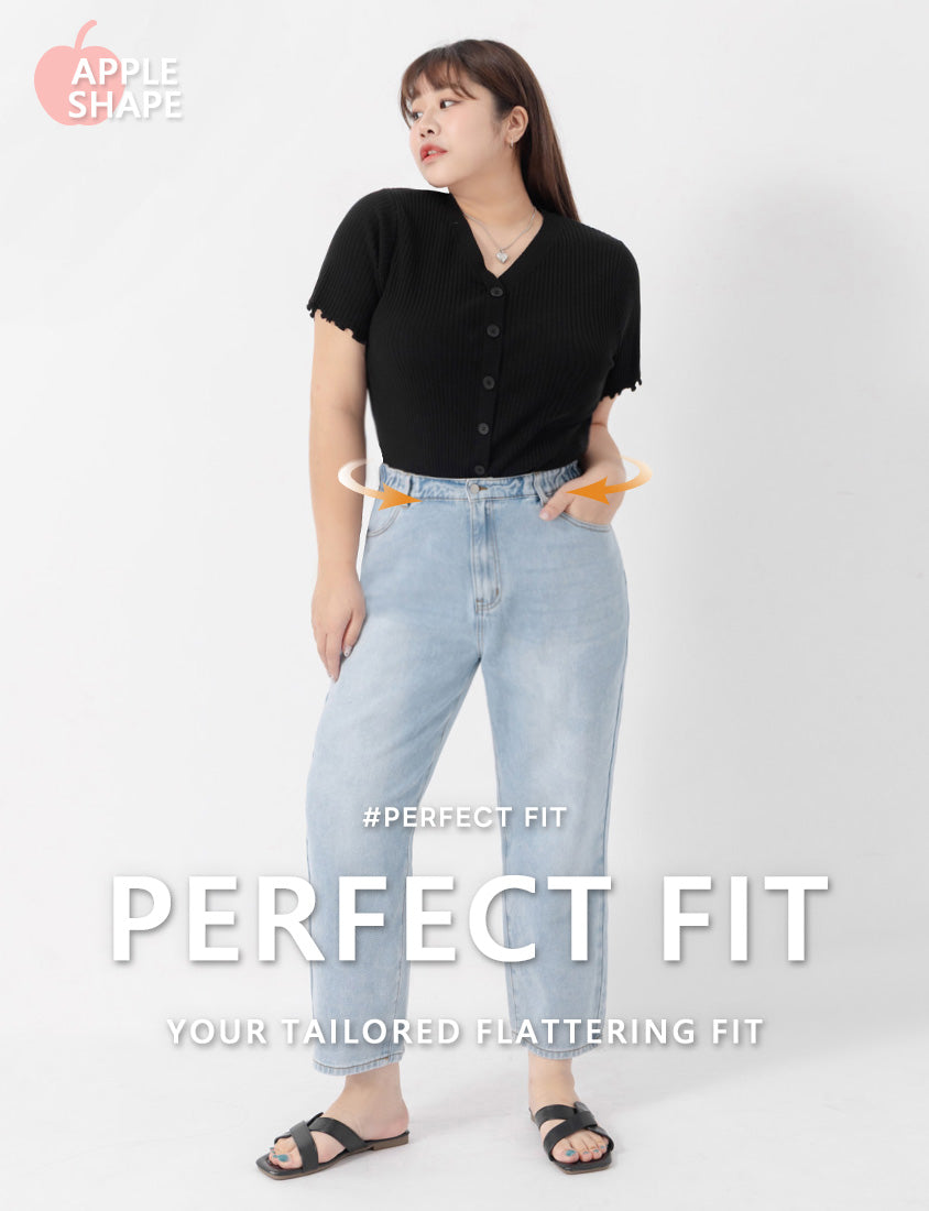 Apple-Shaped Friendly! Perfect Fit Plus Size Boyfriend Jeans