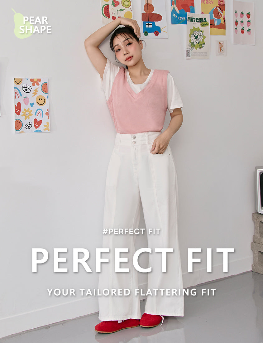 Pear-Shaped Friendly! Perfect Fit Twill Cotton Plus Size Wide Pants