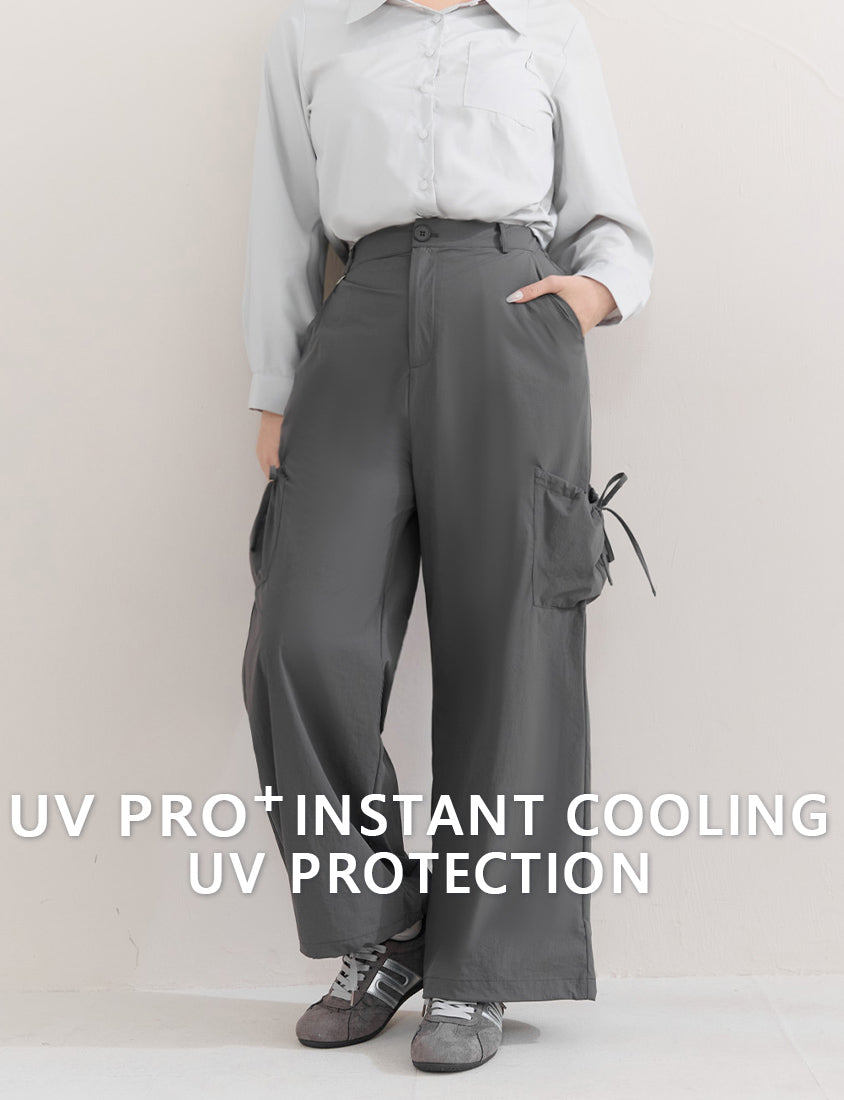 Instant Cooling UV-Protection Tie-Waist Plus Size Utility Pants