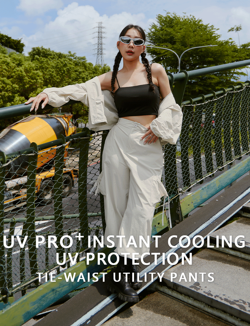 Instant Cooling UV-Protection Tie-Waist Plus Size Utility Pants
