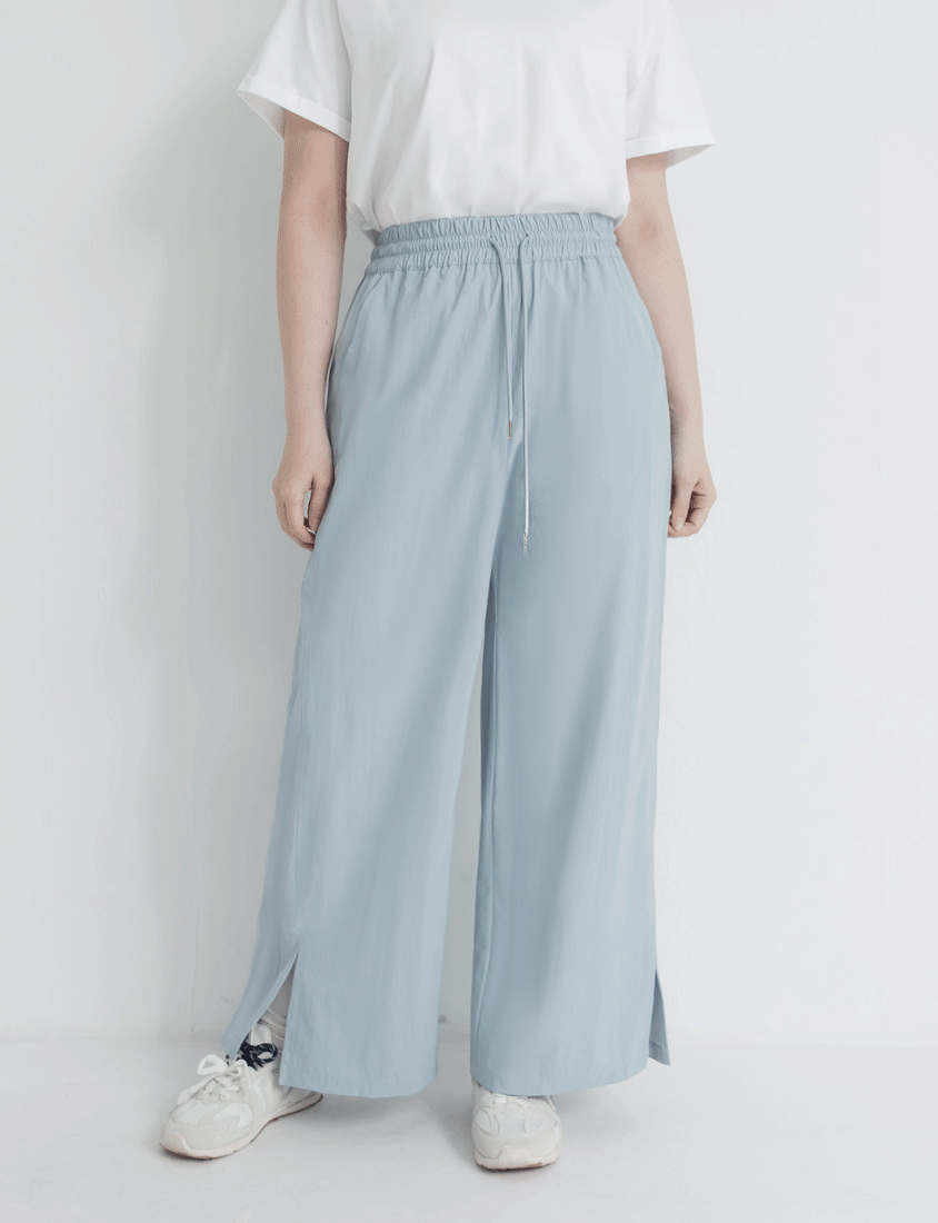 Instant Icy Cooling Sun Protection Slit Plus Size Wide-Leg Pants