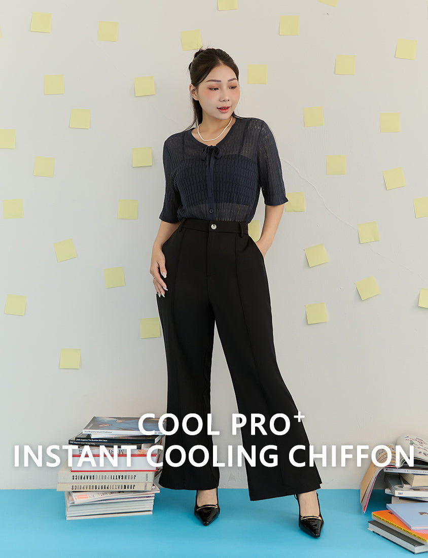 MISS. Instant Cooling Slim Fit Plus Size Flared Trousers