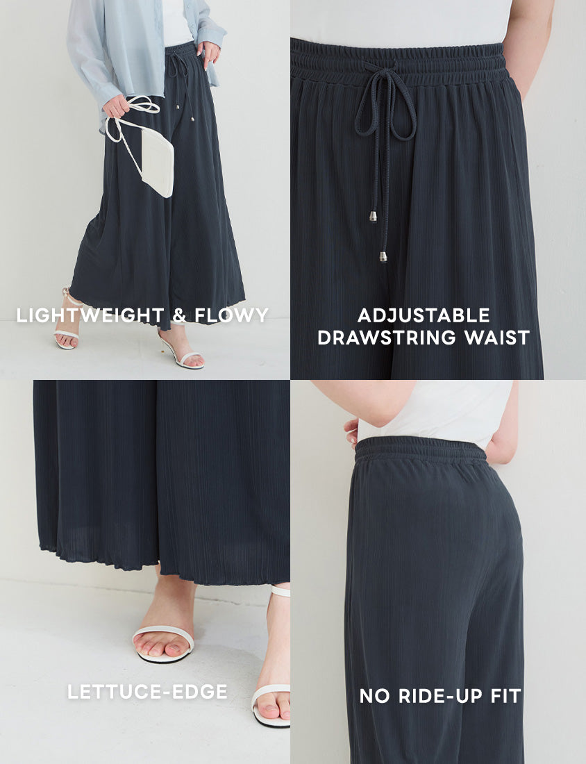 Instant Icy Cooling Slimming Ribbed Plus Size Wide Leg Pants
