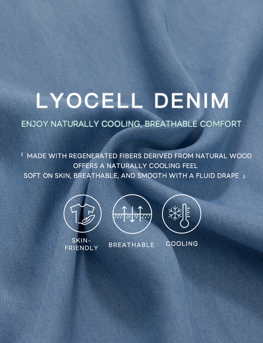 Cooling Lyocell Denim Plus Size Drawstring Pants