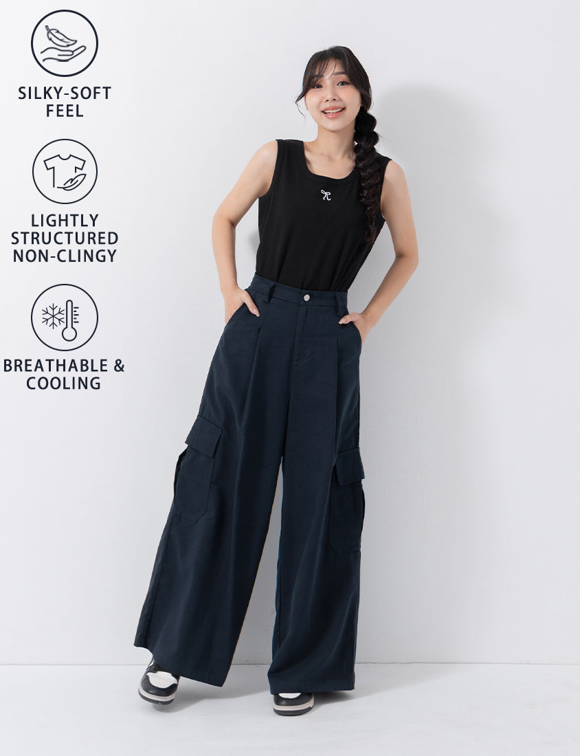 Cooling Lyocell Twill Cargo Plus Size Pants