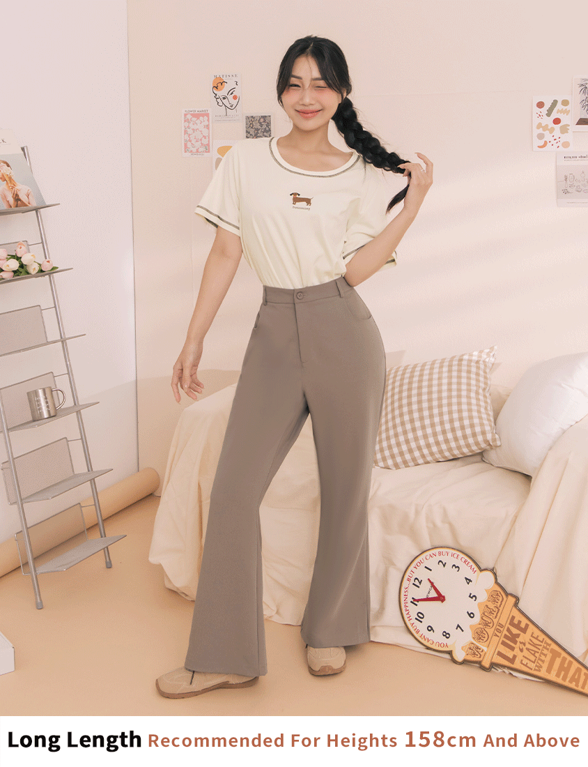 Perfect Proportion Slim Fit Plus Size Flared Trousers (Regular)