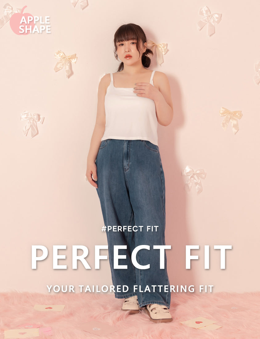 Apple-Shaped Friendly! Perfect Fit Slim Straight Cropped Plus Size Jeans
