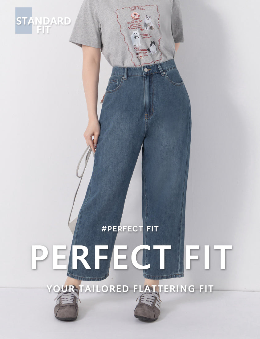 Standard Perfect Fit Slim Straight Cropped Plus Size Jeans