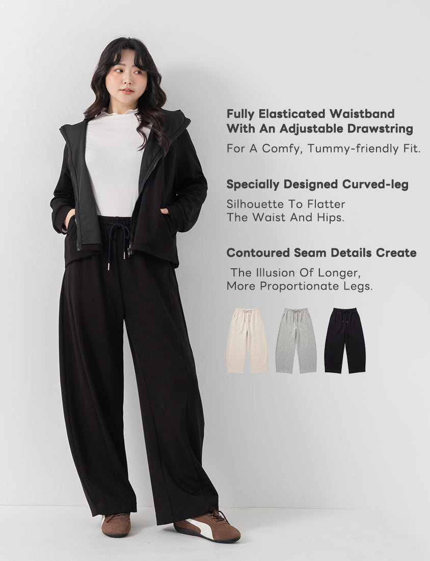 QQ Yogurt Touch Cotton Slimming Curved-Leg Plus Size Pants