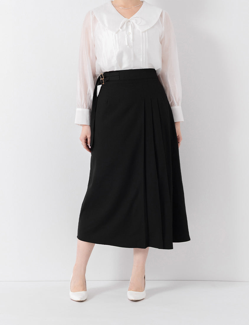MISS. Tailored Pleated Suit Plus Size Maxi Skirt
