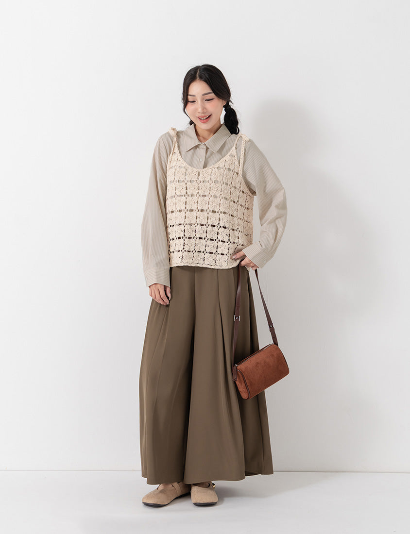 Japanese-Inspired Crochet Grid Plus Size Vest