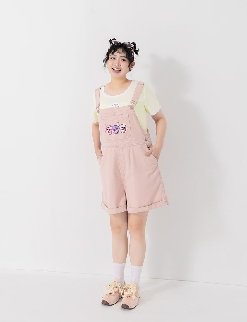 Poly Lulu x UGLY MEWS Collab Plus Size Overall Shorts