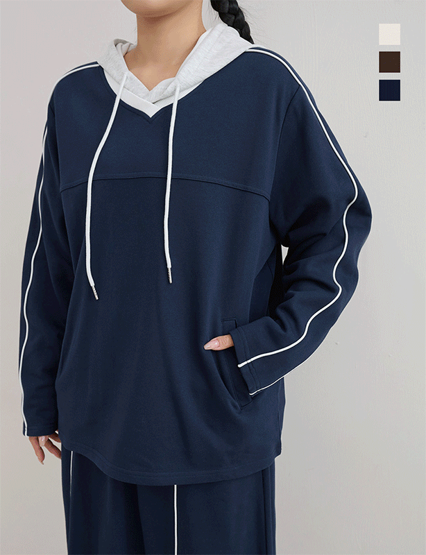 American Sporty Colorblock Oversized Long Sleeve Top (Unisex)