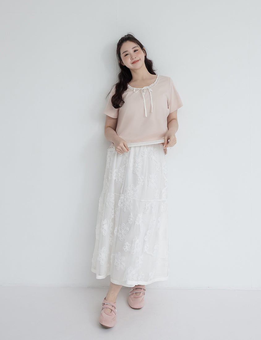 Korean Style Layered Faux Two-Piece Plus Size Top