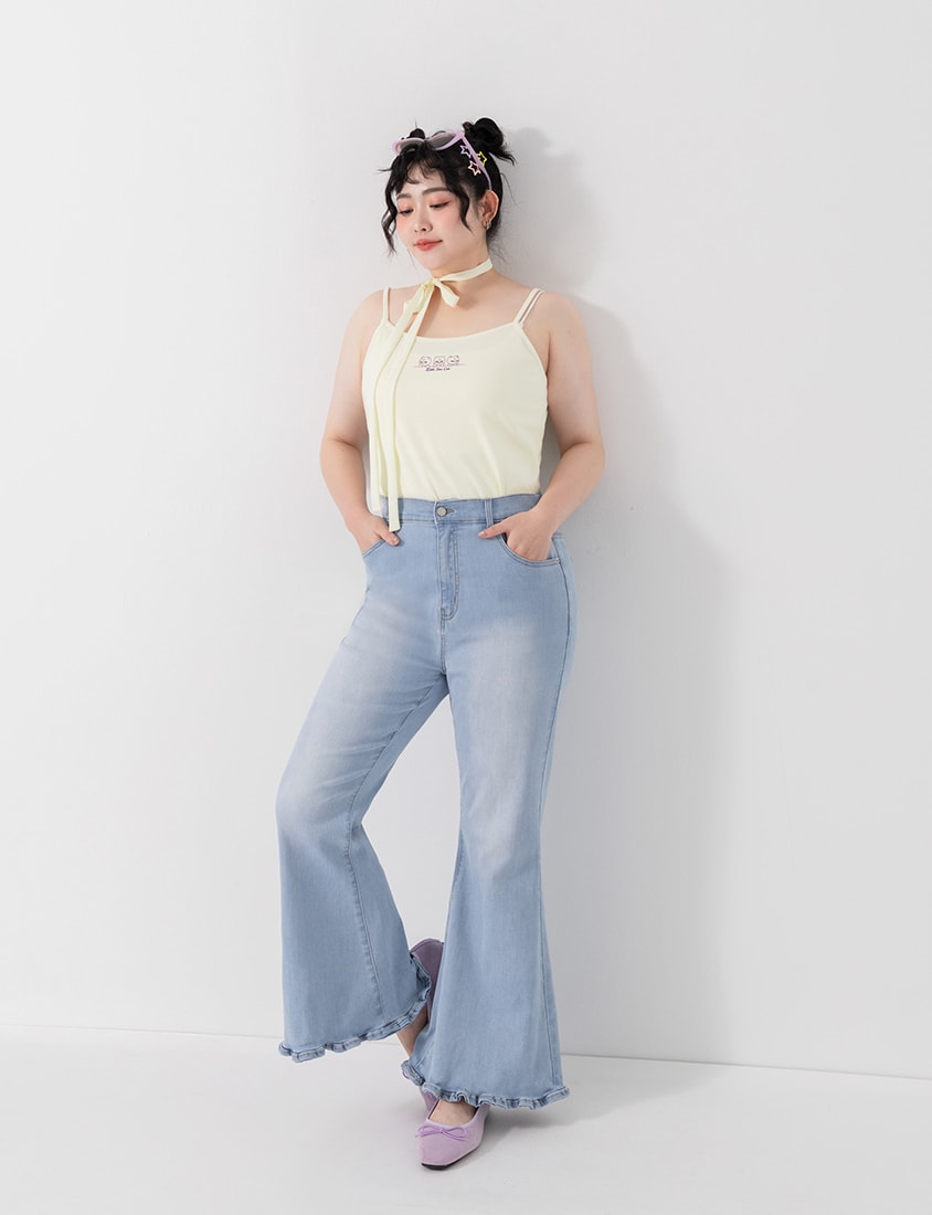 Poly Lulu x UGLY MEWS Collab Plus Size Ribbed Tank Top (With Tie Strap)