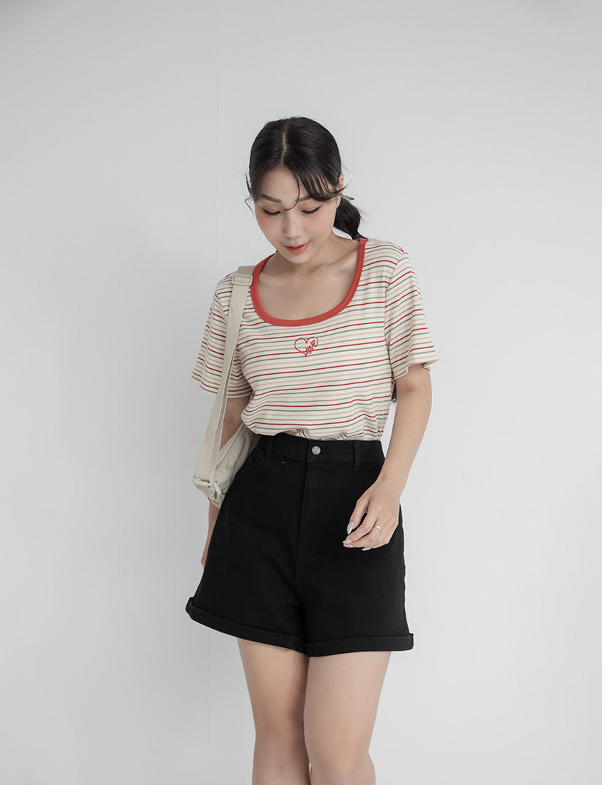 Classic Stretch Twill Cuffed Plus Size Shorts