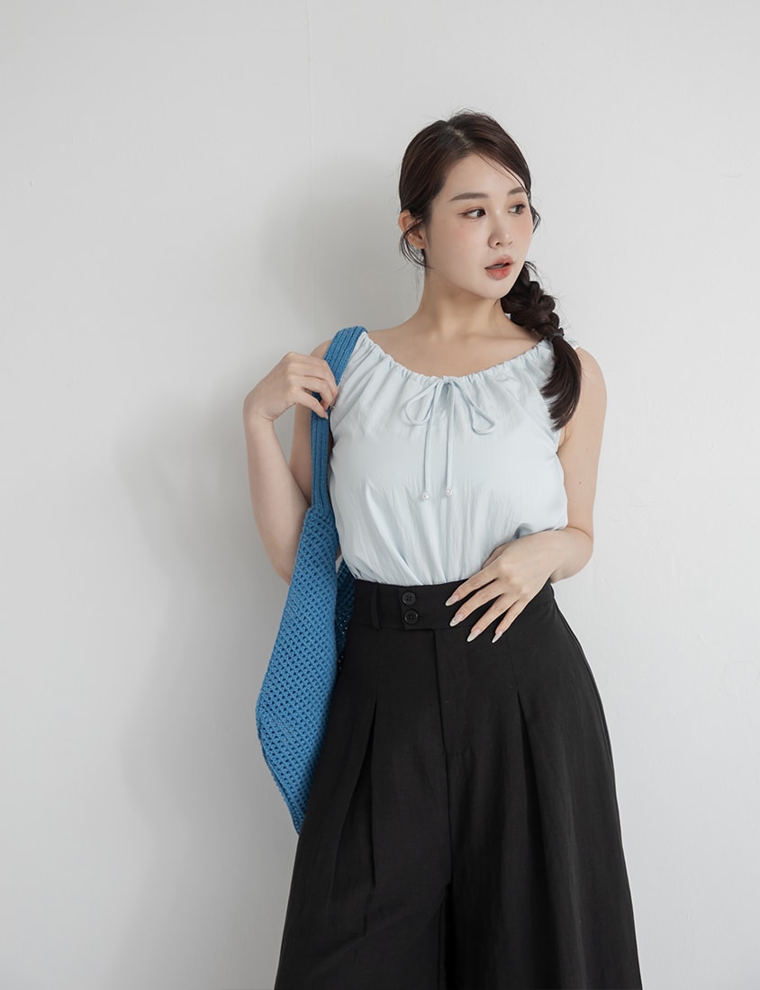 Cooling Drawstring Sleeveless Plus Size Top