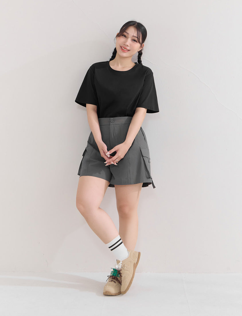 Instant Cooling UV-Protection Stitch Plus Size Utility Shorts
