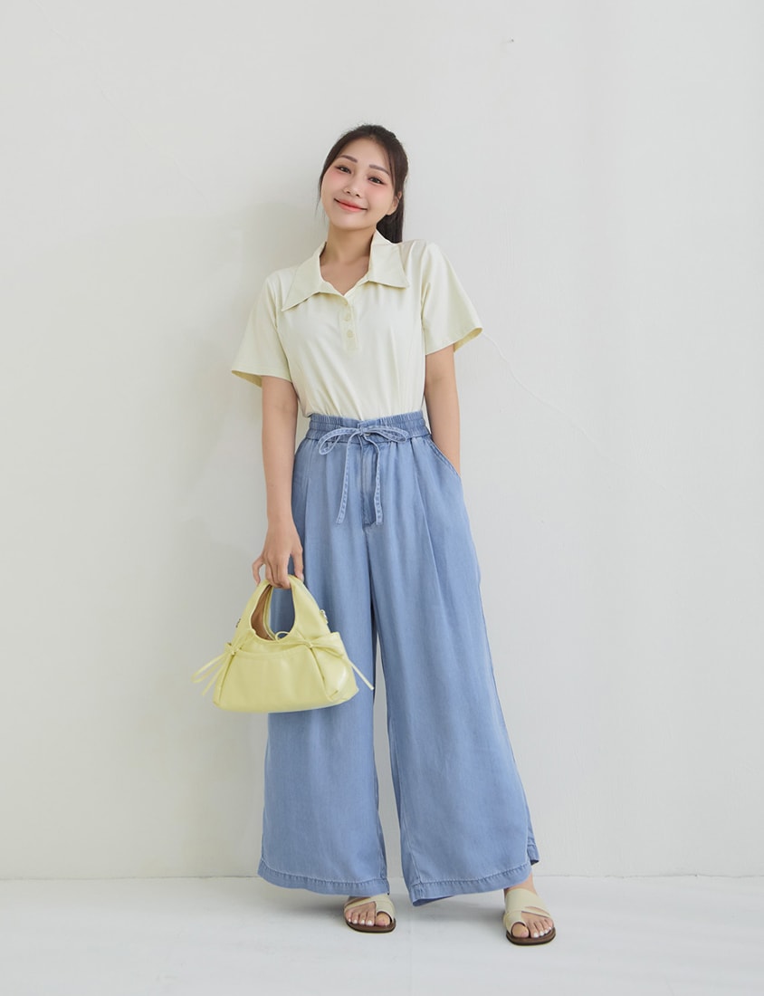 Cooling Lyocell Denim Plus Size Drawstring Pants