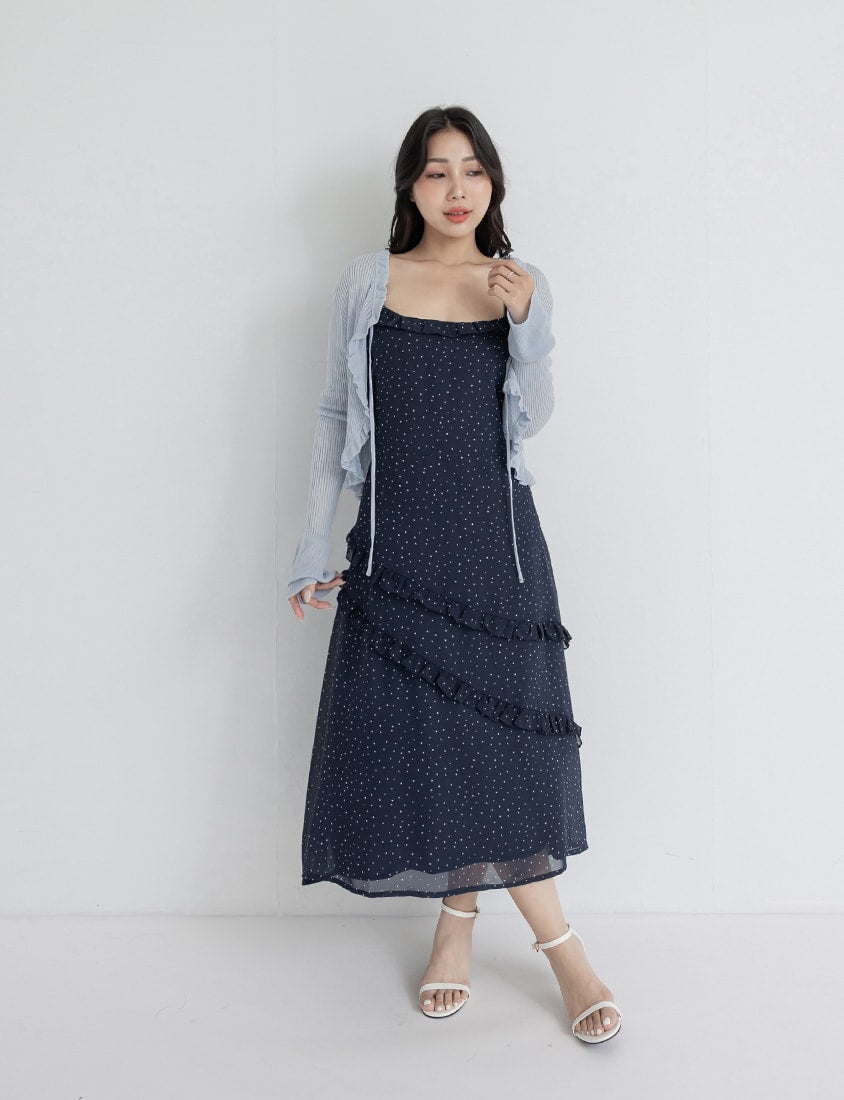 Heart Print Off-Shoulder Plus Size Cami Maxi Dress