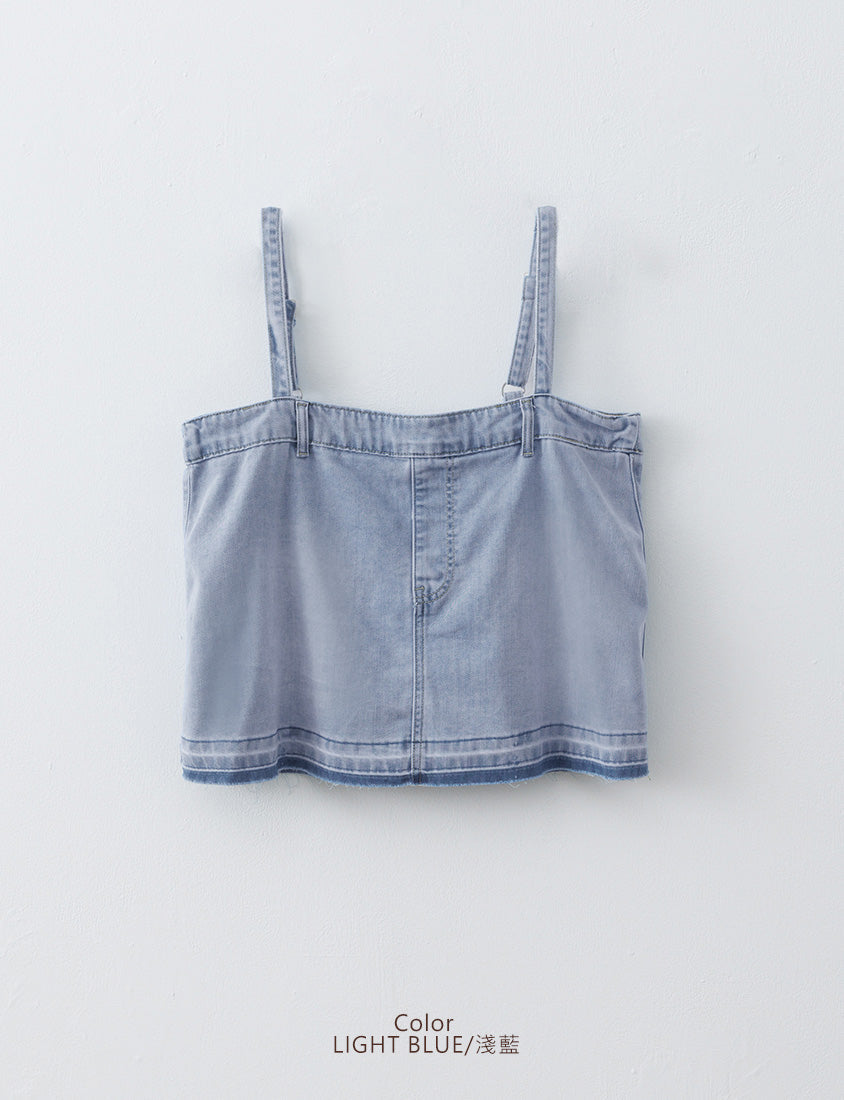 Tencel Denim Elastic Back Plus Size Strap Cami Vest