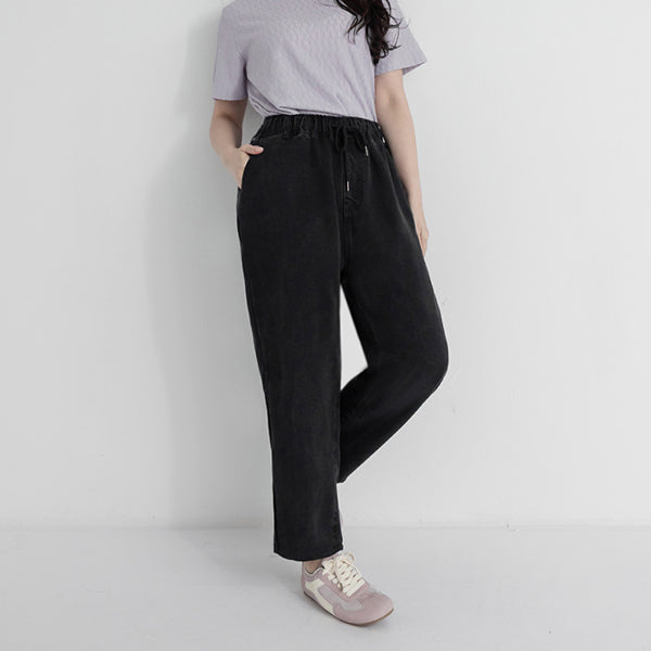 Cooling Tencel Silky Denim Drawstring Plus Size Boyfriend Jeans