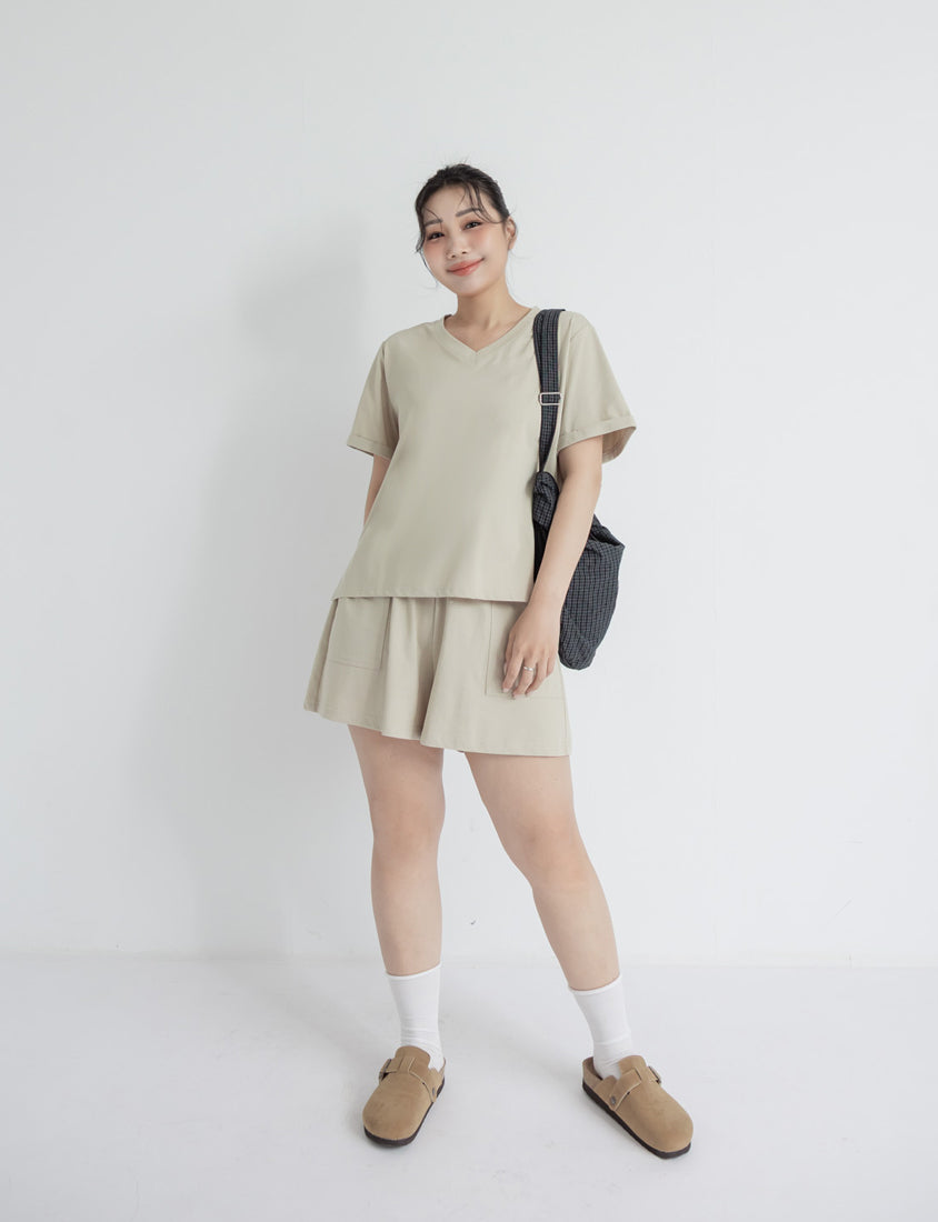 Instant Icy Cooling Sorona Plus Size V-Neck Tee