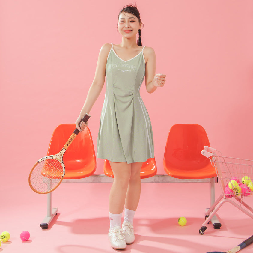 Slim Fit Ribbed V-Neck Letter Print Plus Size Mini Dress