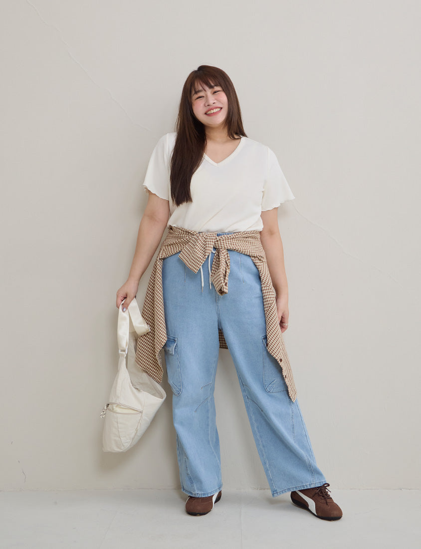 Instant Cool Cloud Cotton V-Neck Plus Size Tee