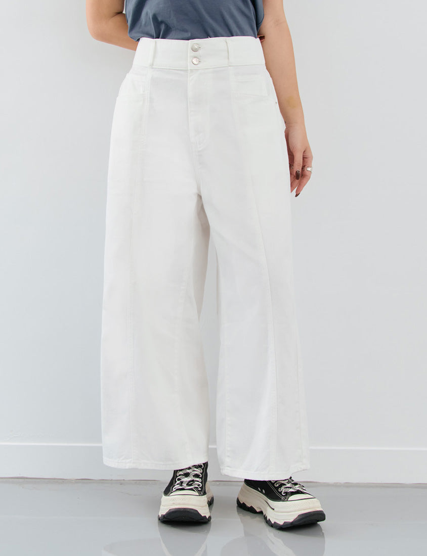 Standard Perfect Fit Twill Cotton Plus Size Wide Pants