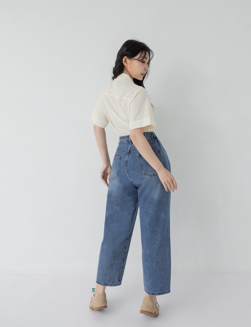 Spring Cotton Linen Stitch Plus Size Short Sleeve Shirt