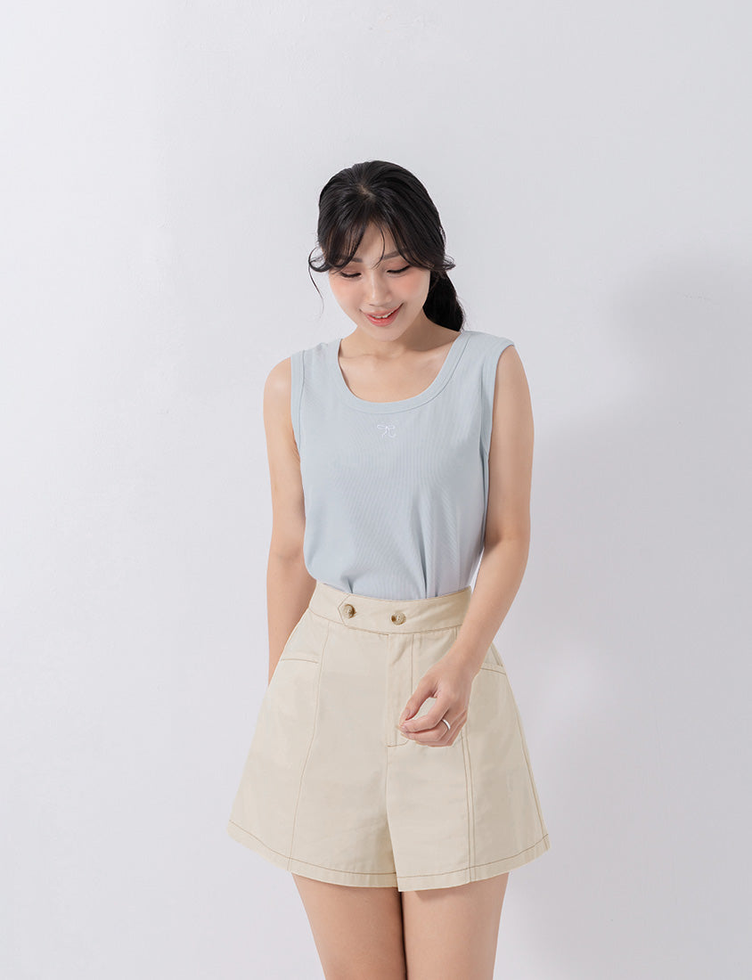 Versatile Square Neck Butterfly Embroidered Plus Size Tank Top