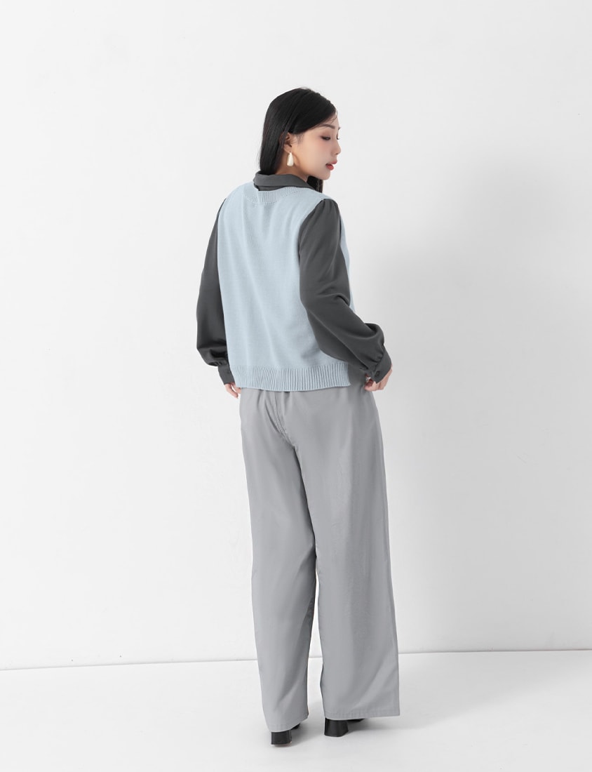 MISS. Soft Tencel Silky Wool Plus Size Knit Vest