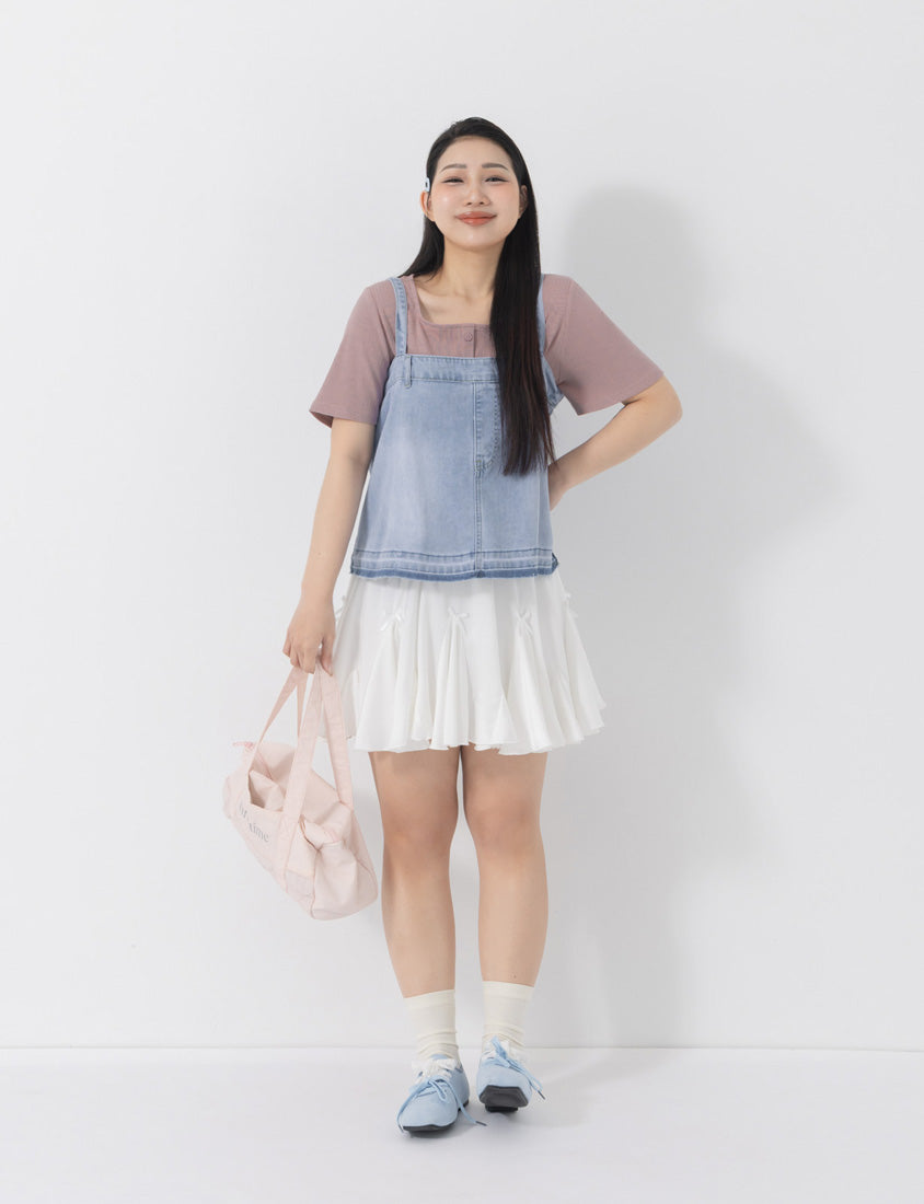 Tencel Denim Elastic Back Plus Size Strap Cami Vest