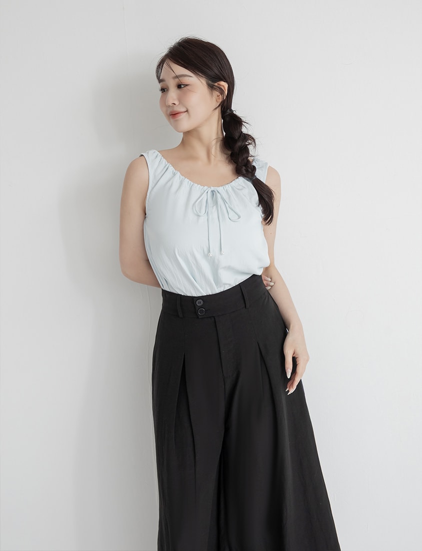Cooling Drawstring Sleeveless Plus Size Top