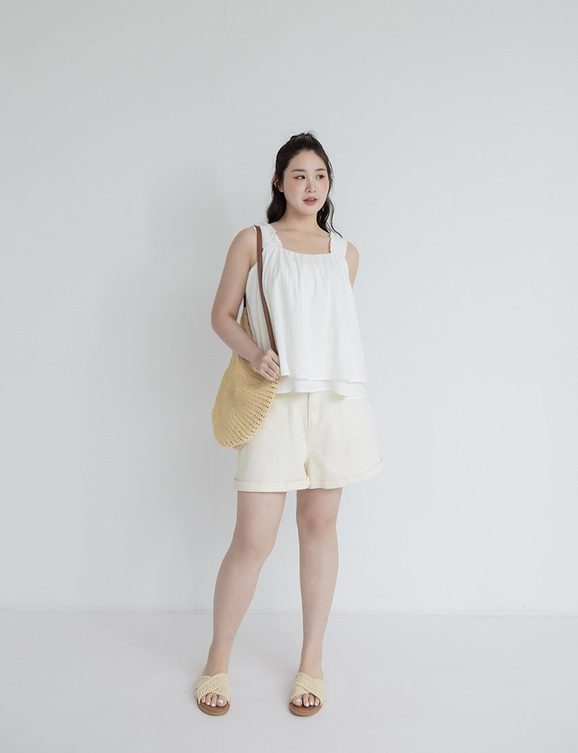 Cooling Crinkle Elastic Double-Layer Plus Size Tank Top