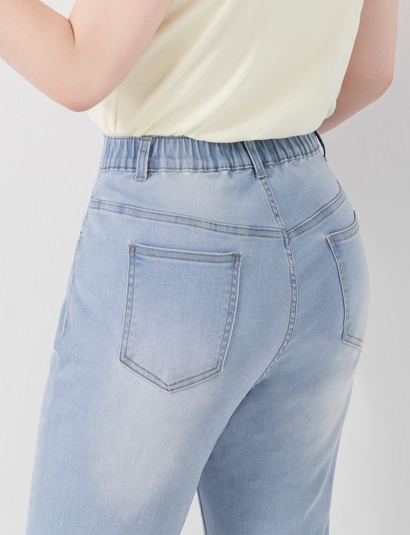 Stretch Ruffle Hem Plus Size Flared Jeans