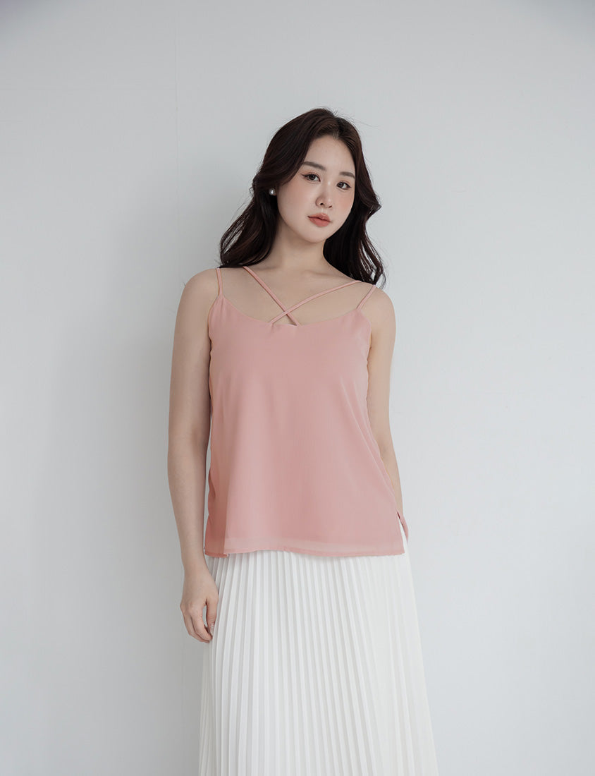 MISS. 2-Way Crinkle Chiffon Plus Size Tank Top