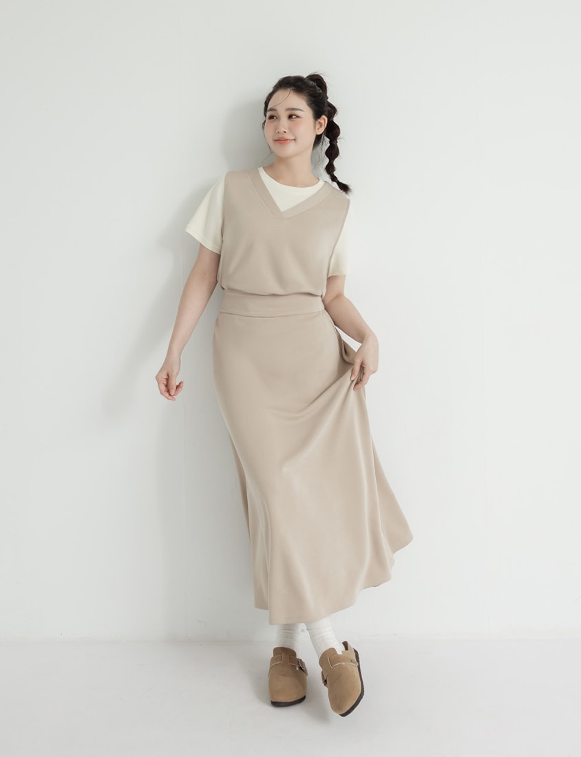 Instant Icy Cooling Cloud Cotton Faux Two Piece Plus Size Tee