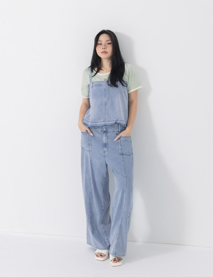 Tencel Denim Elastic Back Plus Size Strap Cami Vest