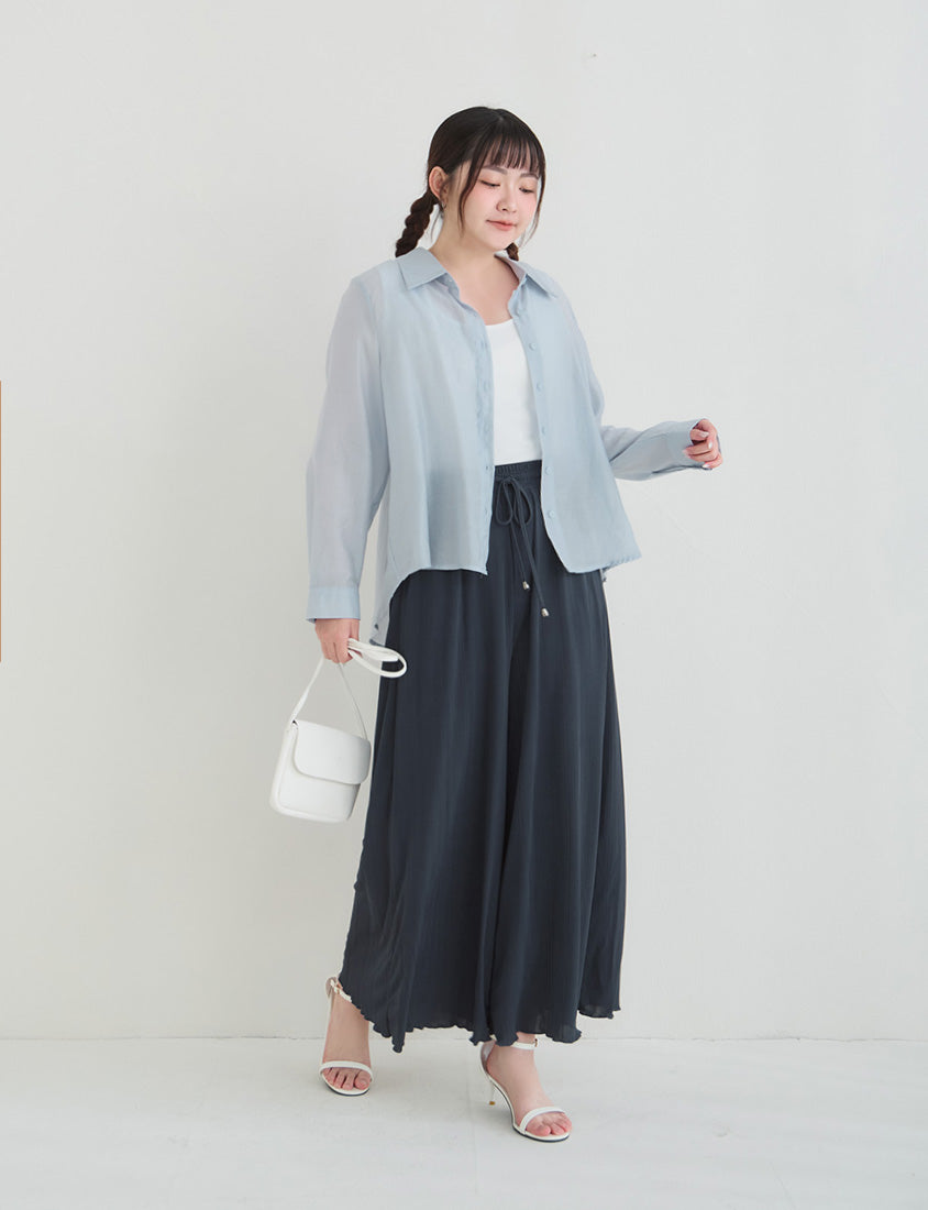 Instant Icy Cooling Slimming Ribbed Plus Size Wide Leg Pants