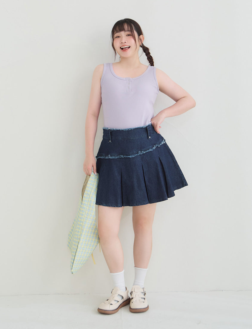 Cooling Lyocell Ribbed Crewneck Plus Size Tank Top