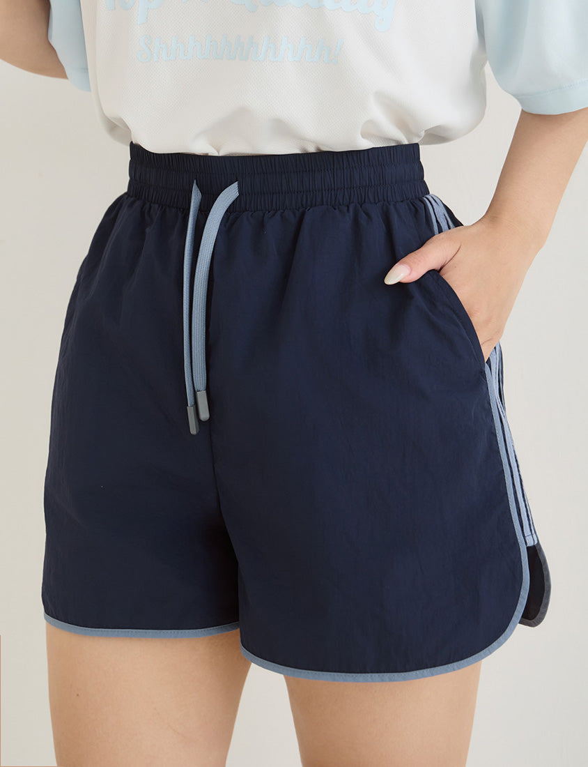 Instant Icy Cooling Contrast Plus Size Sport Shorts