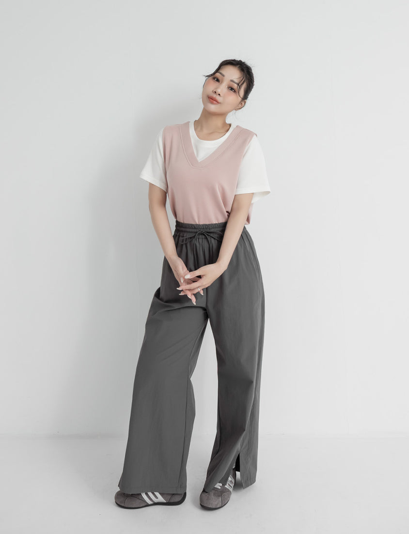 Instant Icy Cooling Cloud Cotton Faux Two Piece Plus Size Tee
