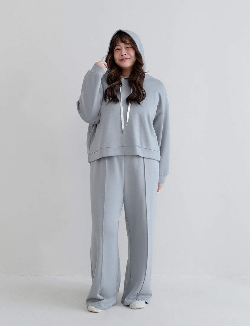 Cloud Cotton Multi-Color Cropped Plus Size Hoodie