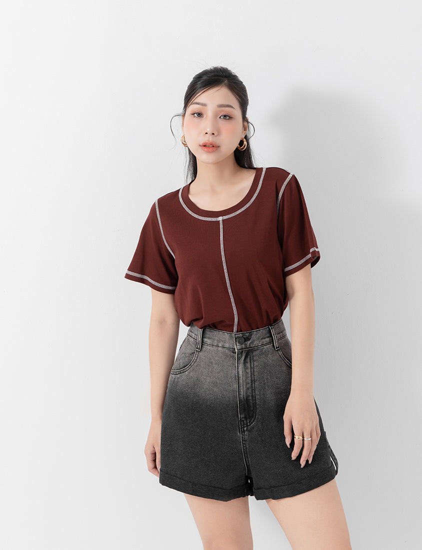 MUA! Gradient Cuffed Denim Plus Size Shorts